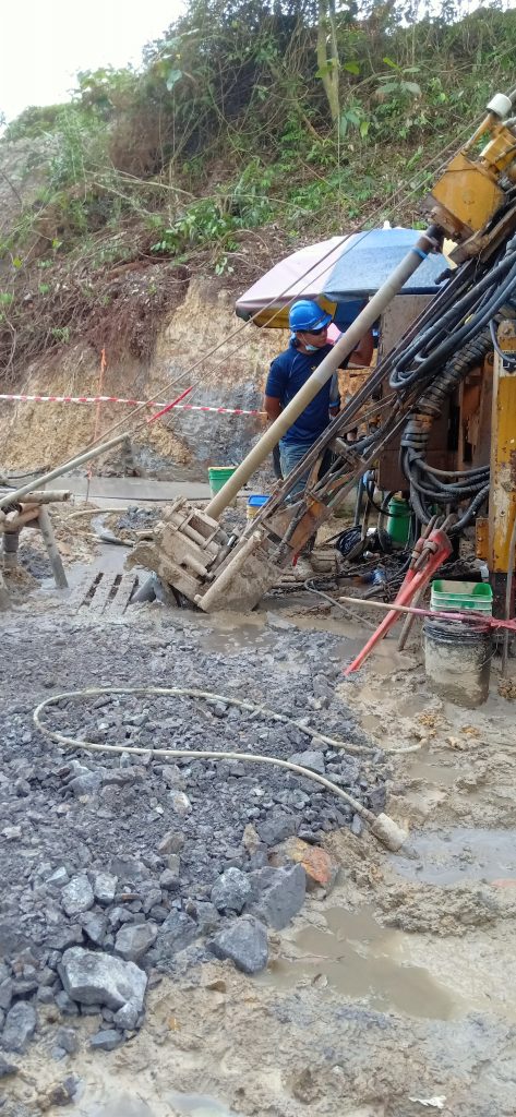 Drill Rig #2 at JUDDH 90 without rod guard screen. 31 Dec 2021
