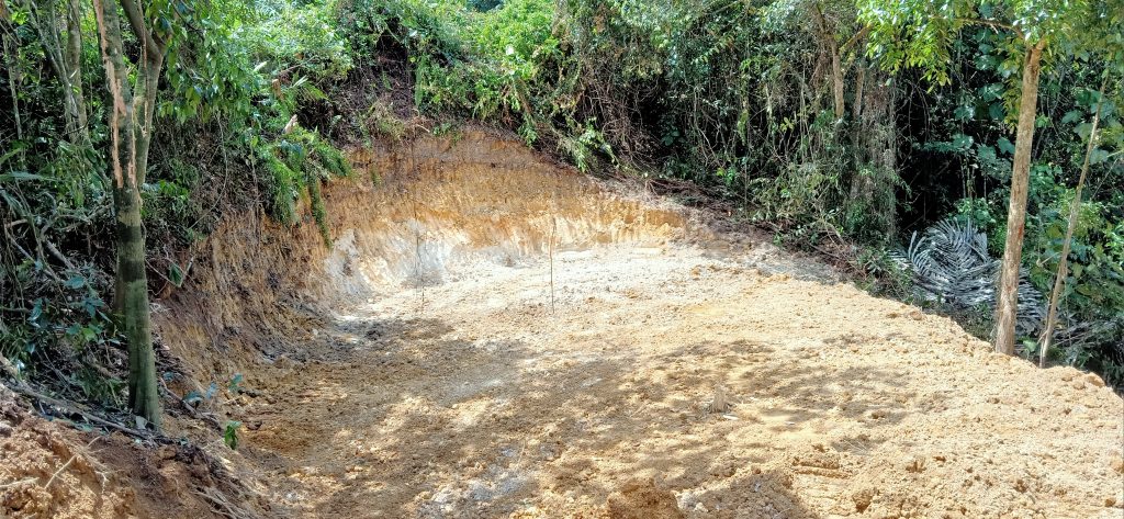Jugan drill pad for hole 8 on 17 Nov 2021