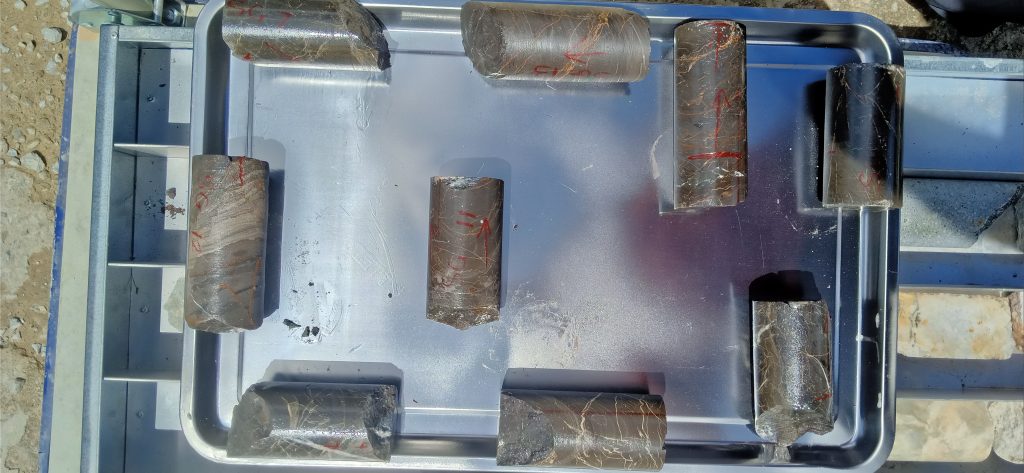 Lacqered core drying before water displacement submersion for SG measurement. 5 JAn 2022