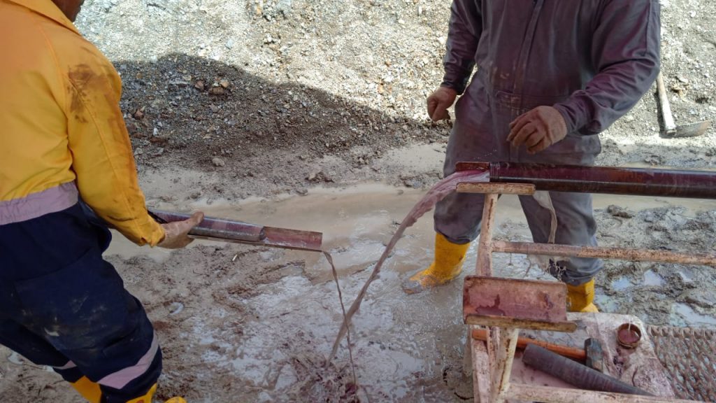 Retrieving core 1st hole Jugan 14 Nov 2021